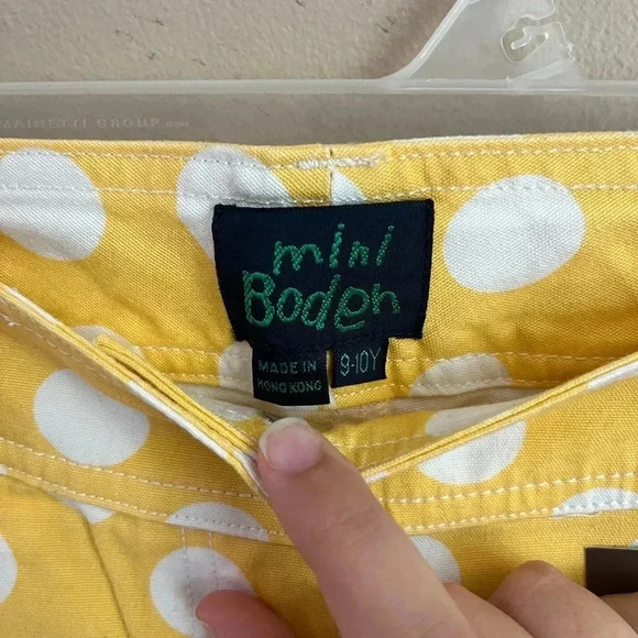 Mini Boden Girls Shorts Yellow Polka Dot 9-10 Years NWT - Picture 3 of 4